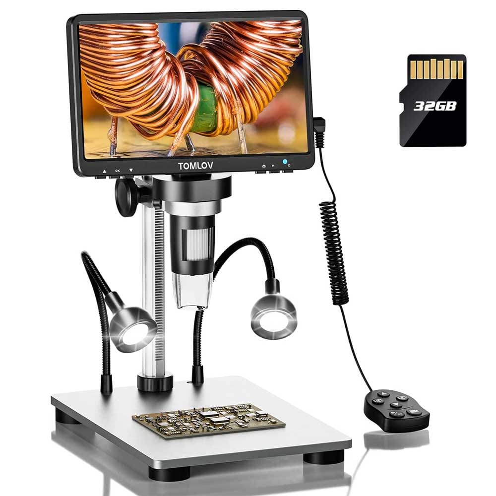 Digital microscope with 7-inch screen and 1200X magnification — high-res science tool for students, hobbyists, and tinkerers