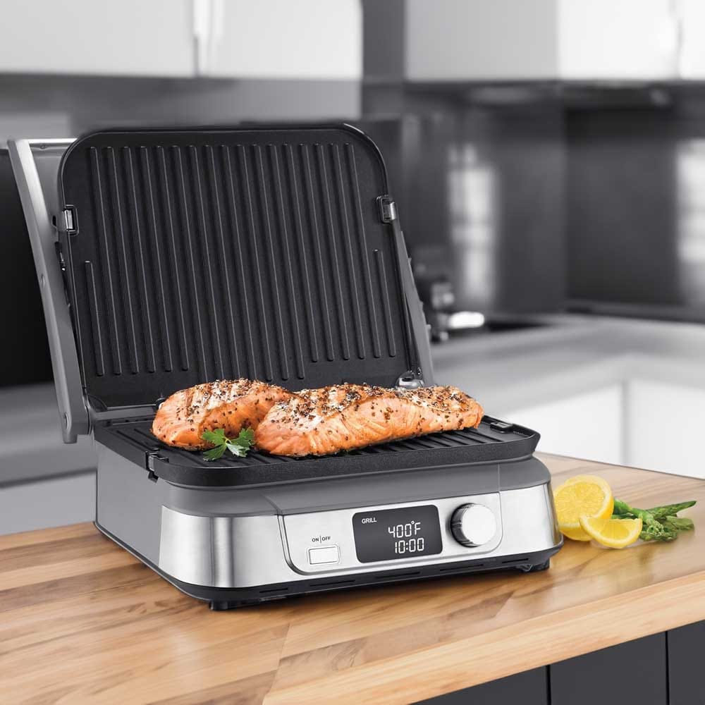 Cuisinart Electric Griddler with LCD display and removable nonstick plates — versatile cooking appliance for couples to make easy meals together