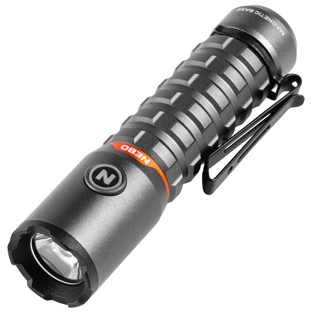 Compact LED flashlight with rugged casing and USB charging — ideal gift for dog walkers needing visibility and safety on early or late walks