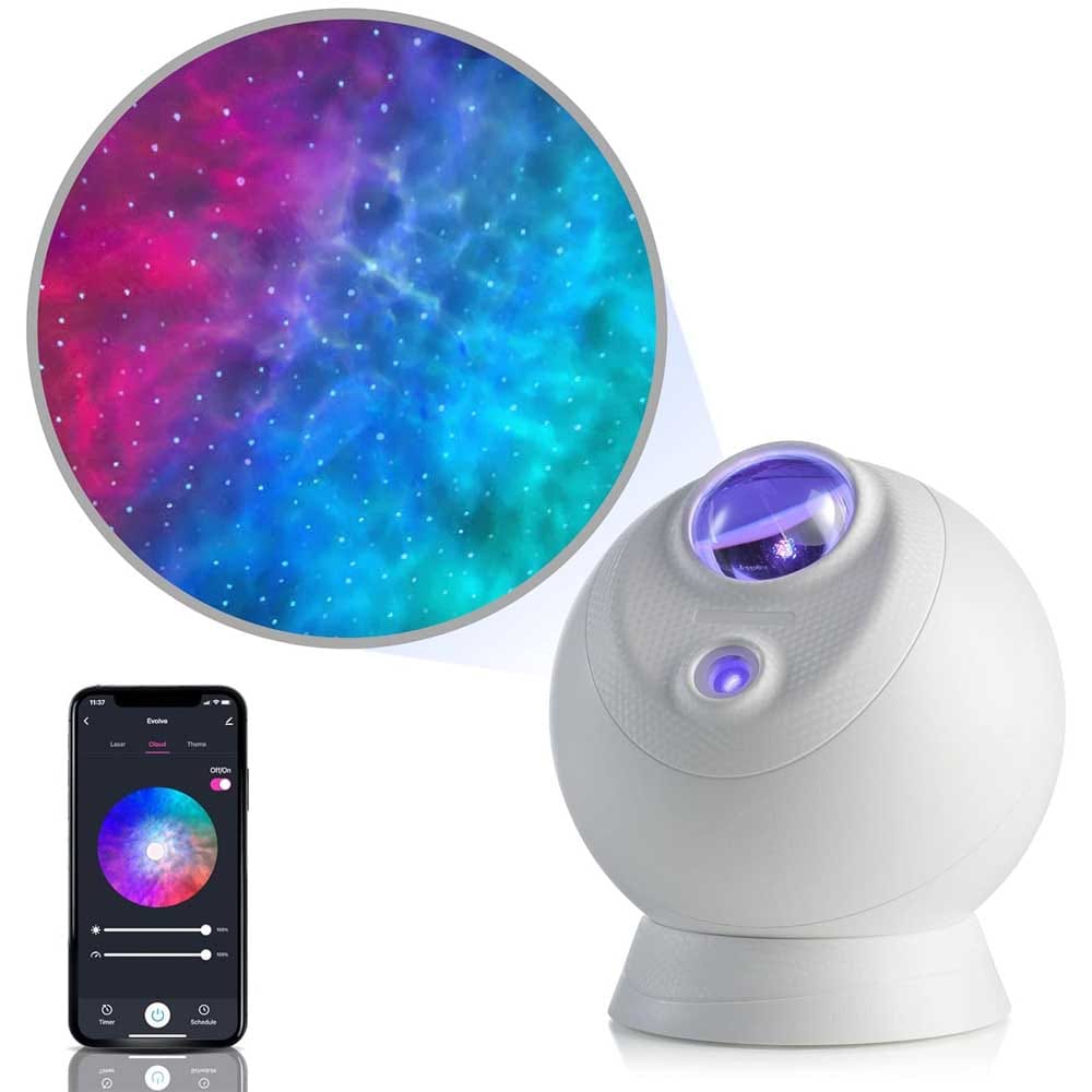 Galaxy projector with nebula cloud effects and cobalt blue stars — ambient bedroom light gift for teen girls who love relaxing, dreamy spaces