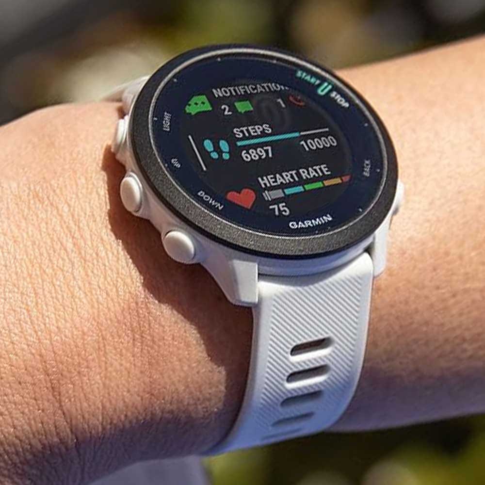 Garmin Forerunner 55 GPS running watch with heart rate monitor and workout tracking — fitness tech gift for men who run