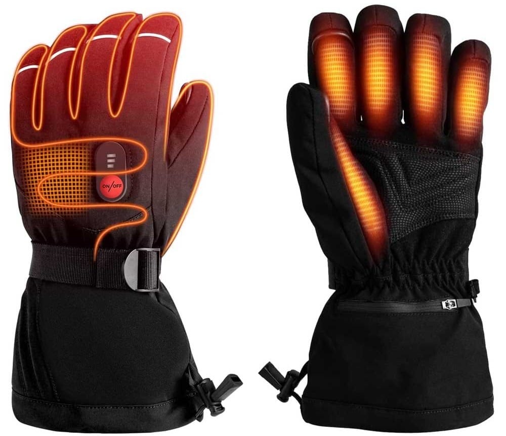 Rechargeable heated gloves with touchscreen fingertips and adjustable warmth — cozy winter gift for moms with cold hands
