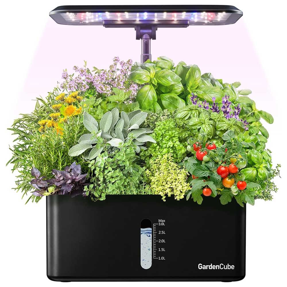 Indoor hydroponics growing system with LED light — countertop herb garden gift for moms who love fresh cooking