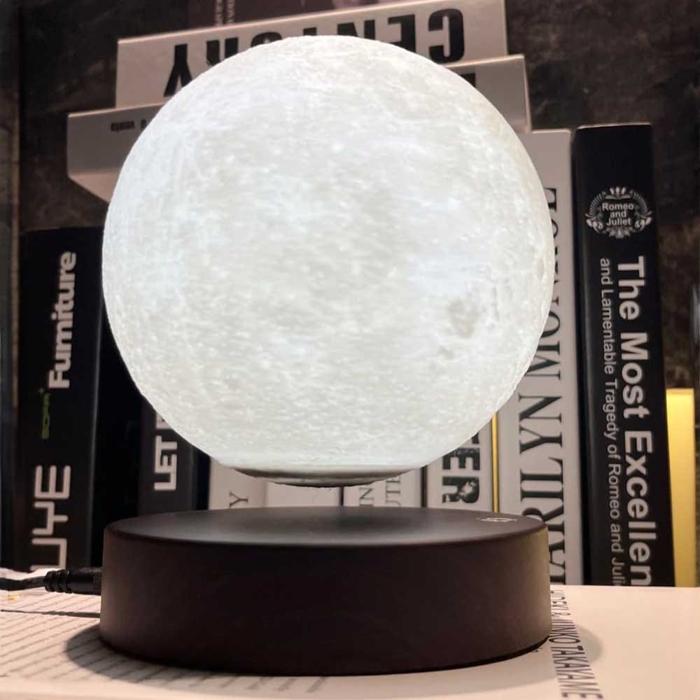 3D-printed levitating moon lamp with color-changing LED lights — a stunning and romantic gift for boyfriends who love space, science, or unique decor