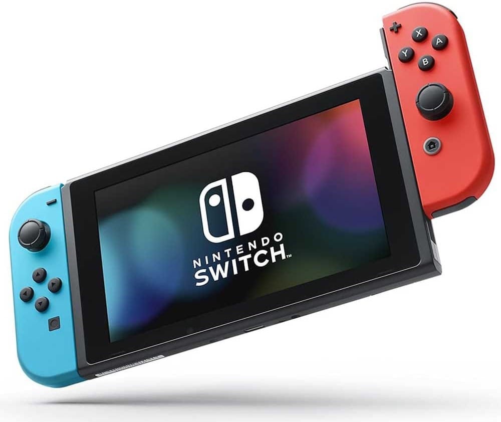 Nintendo Switch console with detachable Joy-Cons, handheld and TV mode — versatile gaming gift for teen boys who love to play anywhere