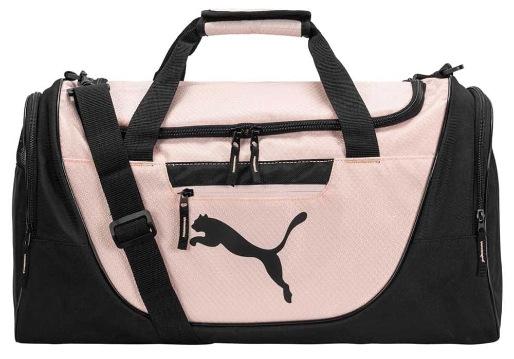 PUMA Evercat duffel bag in pink with separate shoe compartment — stylish, durable gym or weekend bag gift for active girlfriends