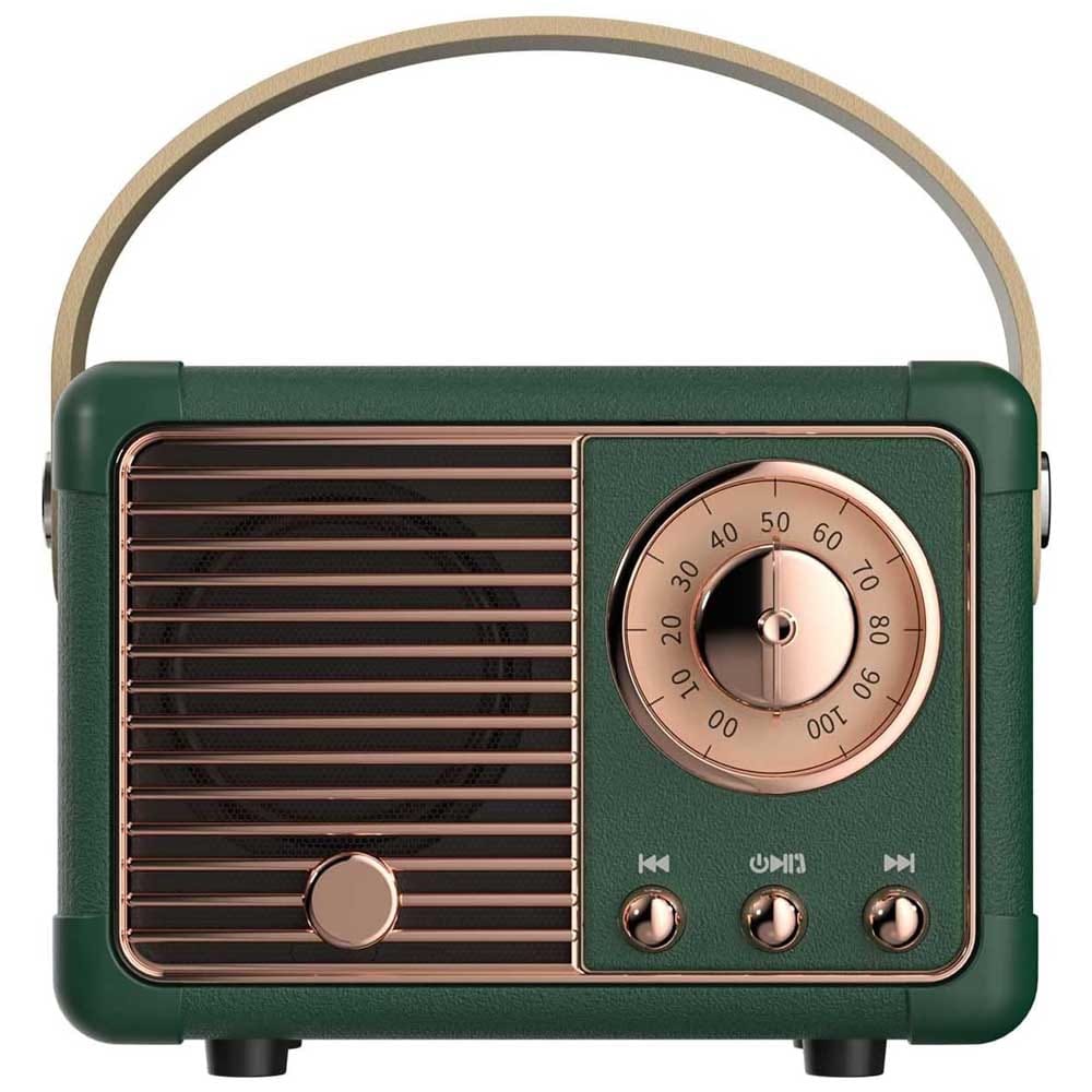 Mini retro Bluetooth speaker in vintage wood-style design — portable wireless speaker with clear sound, ideal for music-loving girlfriends