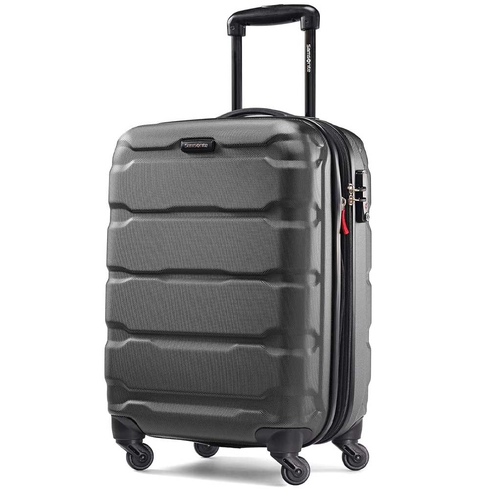 Samsonite expandable carry-on luggage with 360° spinner wheels, TSA locks, and lightweight polycarbonate shell — ideal gift for frequent travelers