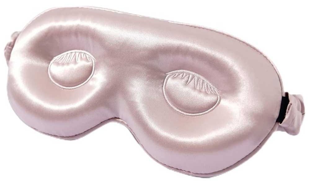 100% Mulberry silk sleep mask with 3D contoured cups and adjustable strap — luxury sleep gift for girlfriends who value rest and radiance