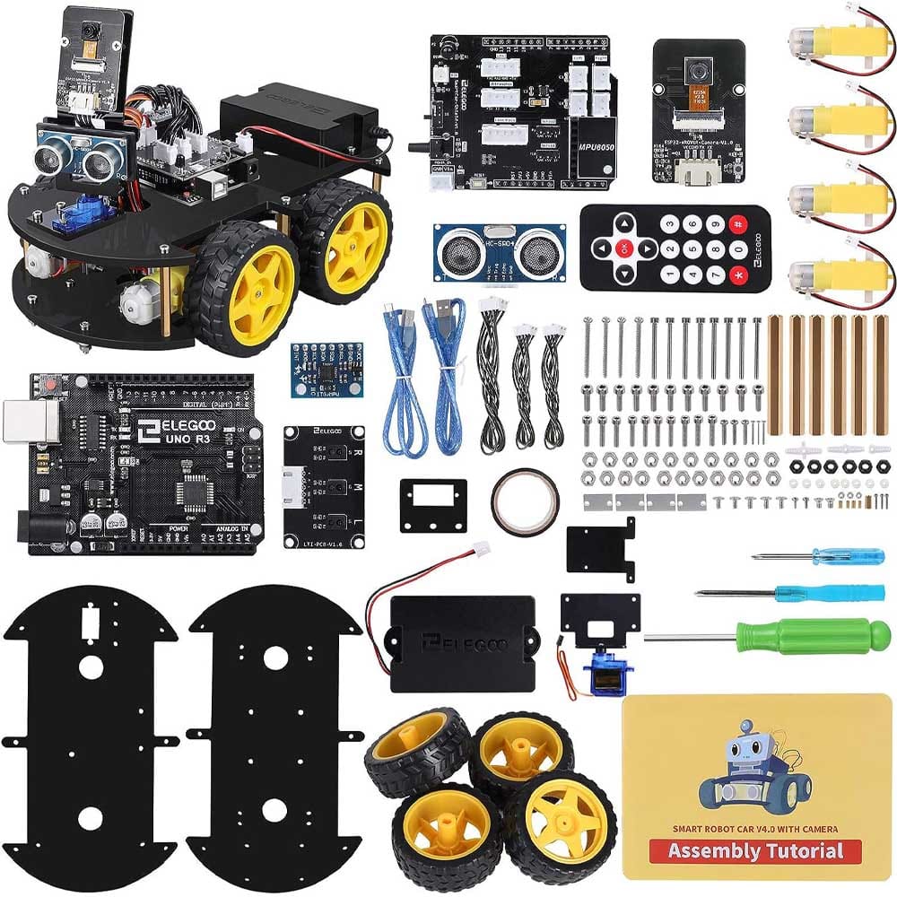 STEM robotic car kit with coding modules, sensors, and app control — hands-on educational gift for tech-savvy teen boys