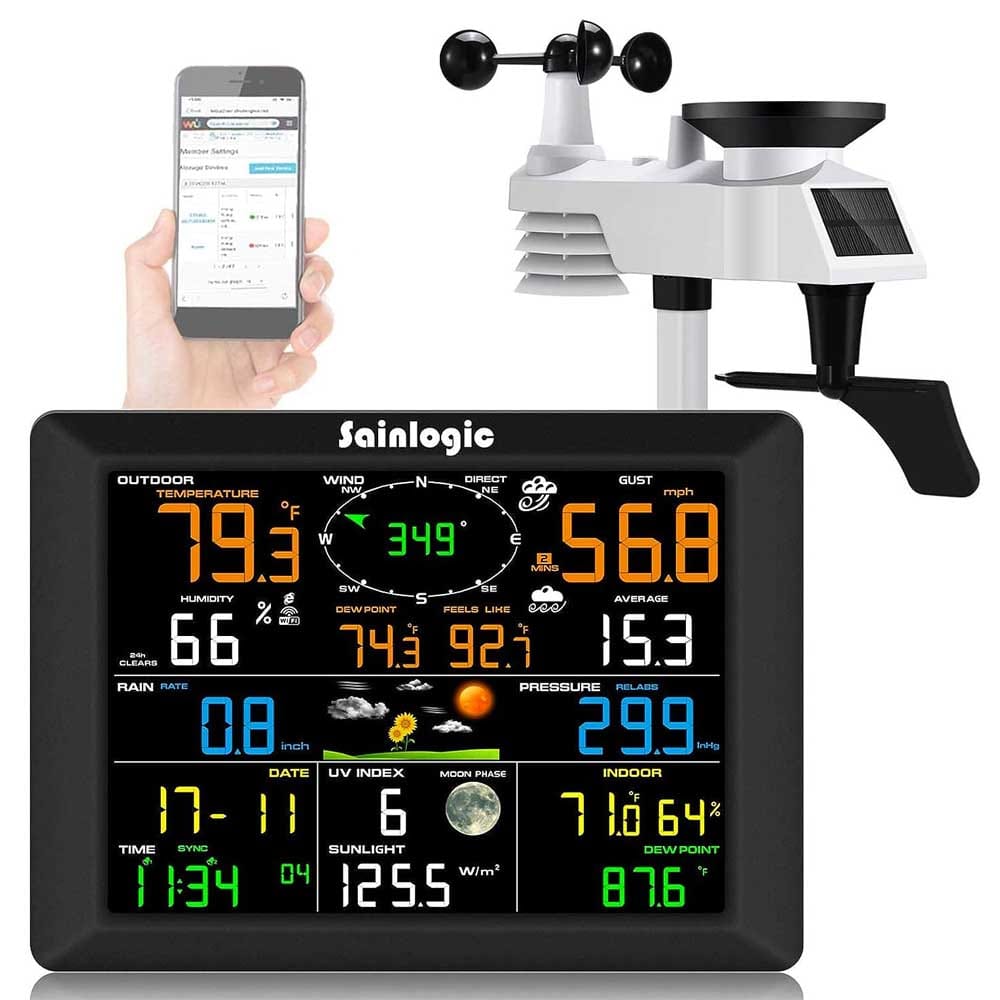 WiFi weather station with color display and outdoor sensor — a smart, engaging gift that helps Grandpa monitor real-time weather conditions at home