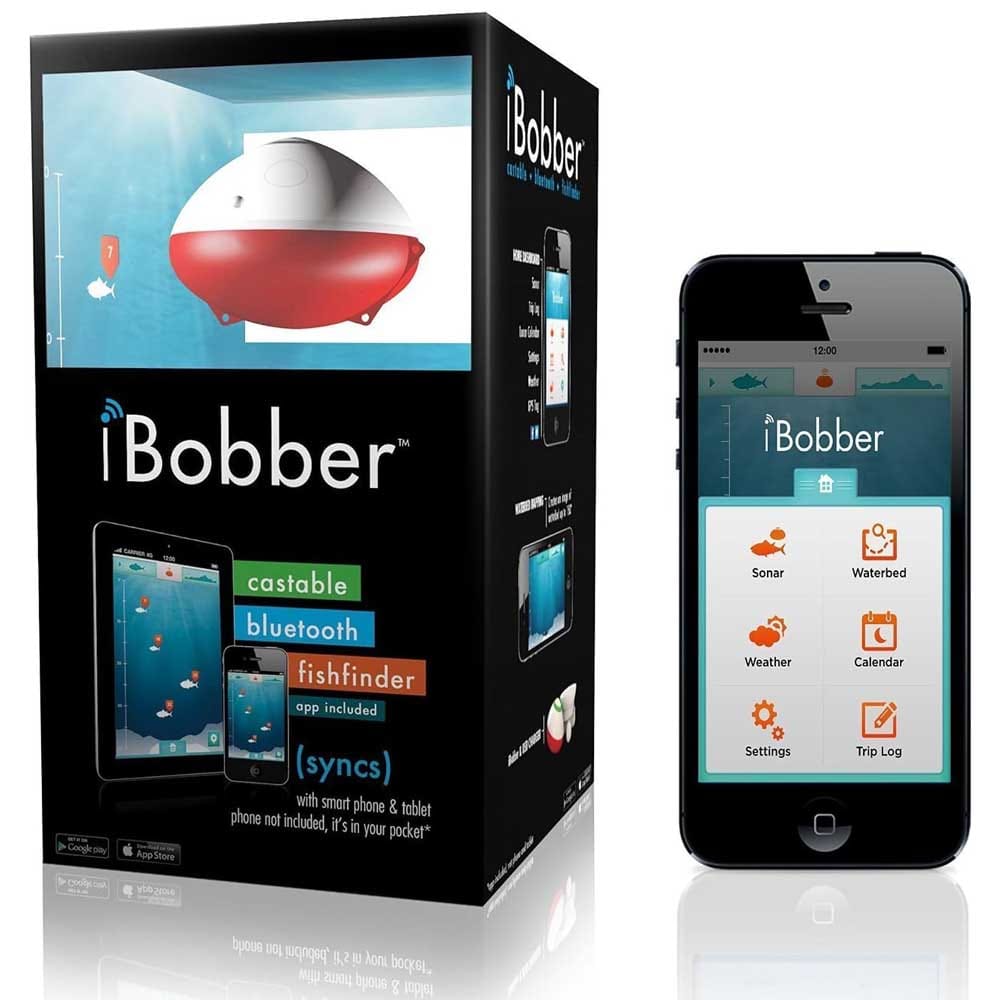 iBobber portable Bluetooth fish finder with sonar and smartphone app — scans up to 135 feet, ideal for shore, kayak, and ice fishing