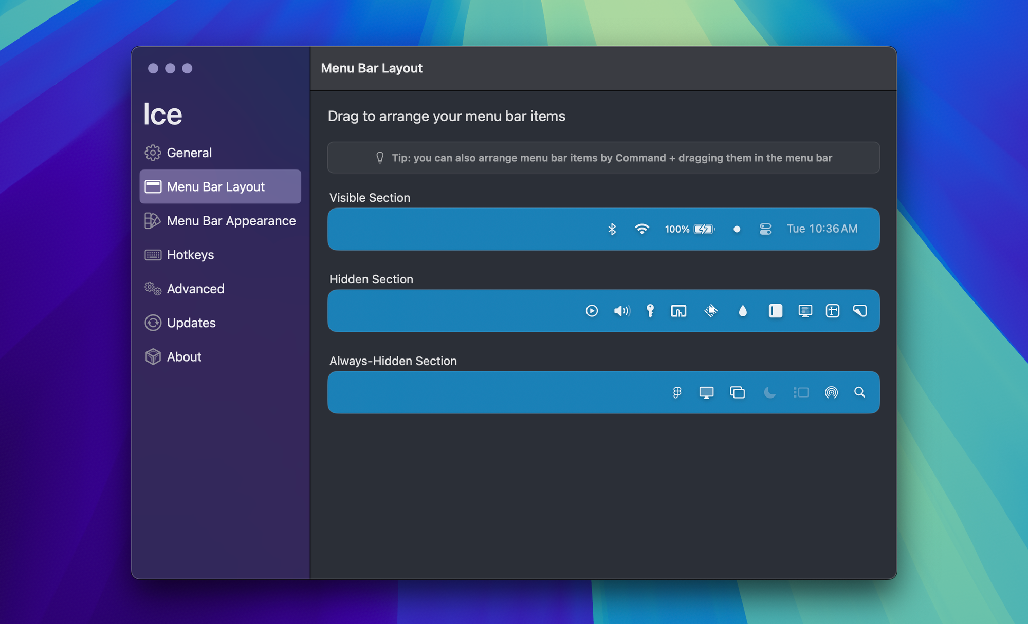 Ice layout screenshot