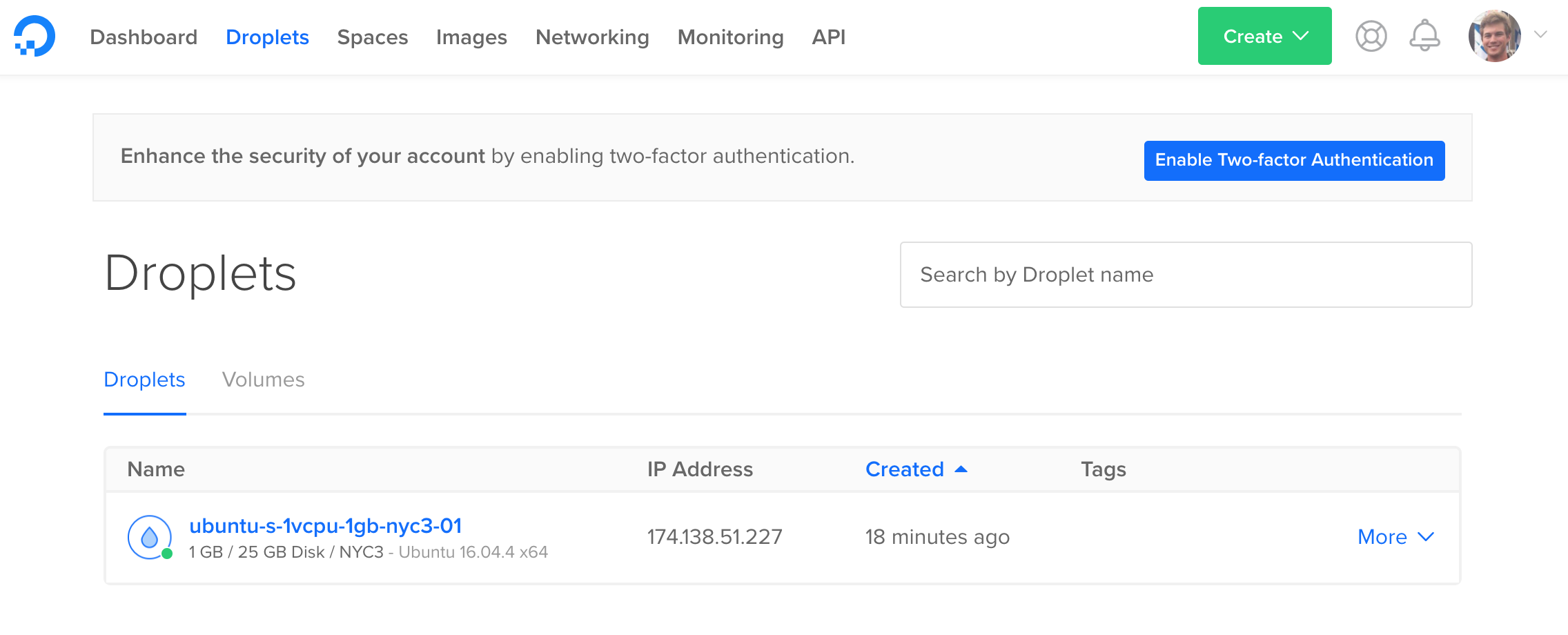public ip address droplet