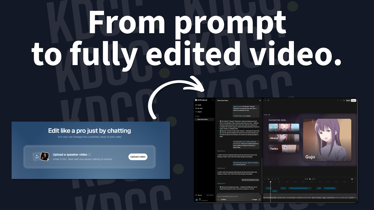 OpusClip AI Producer, built to speed up your edit.