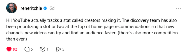 YouTube Prioritizes New Channels in Home Page Recommendations. Here Is What That Actually Means for Creators.