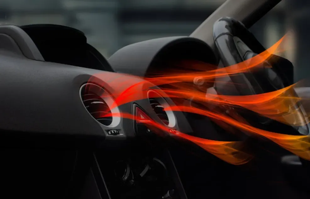 Simulación del funcionamiento de calefacción por las rejillas de ventilación