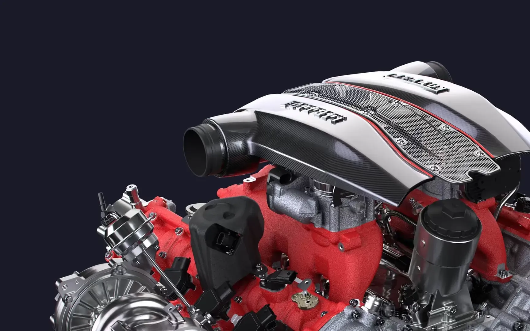 Motor V8 biturbo Ferrari 488 Pista Spider