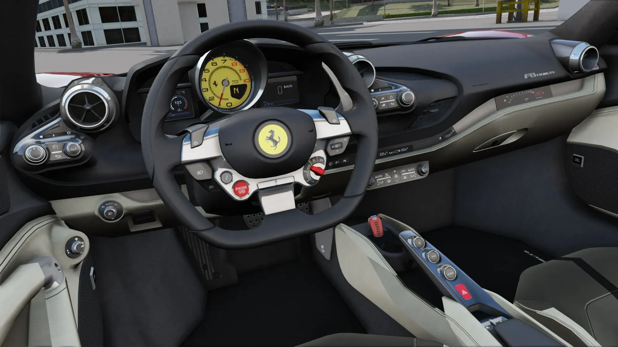 Cabina del Ferrari F8 Tributo