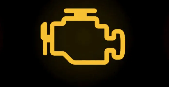 Luz de Advertencia del Motor (Check Engine) en color ámbar