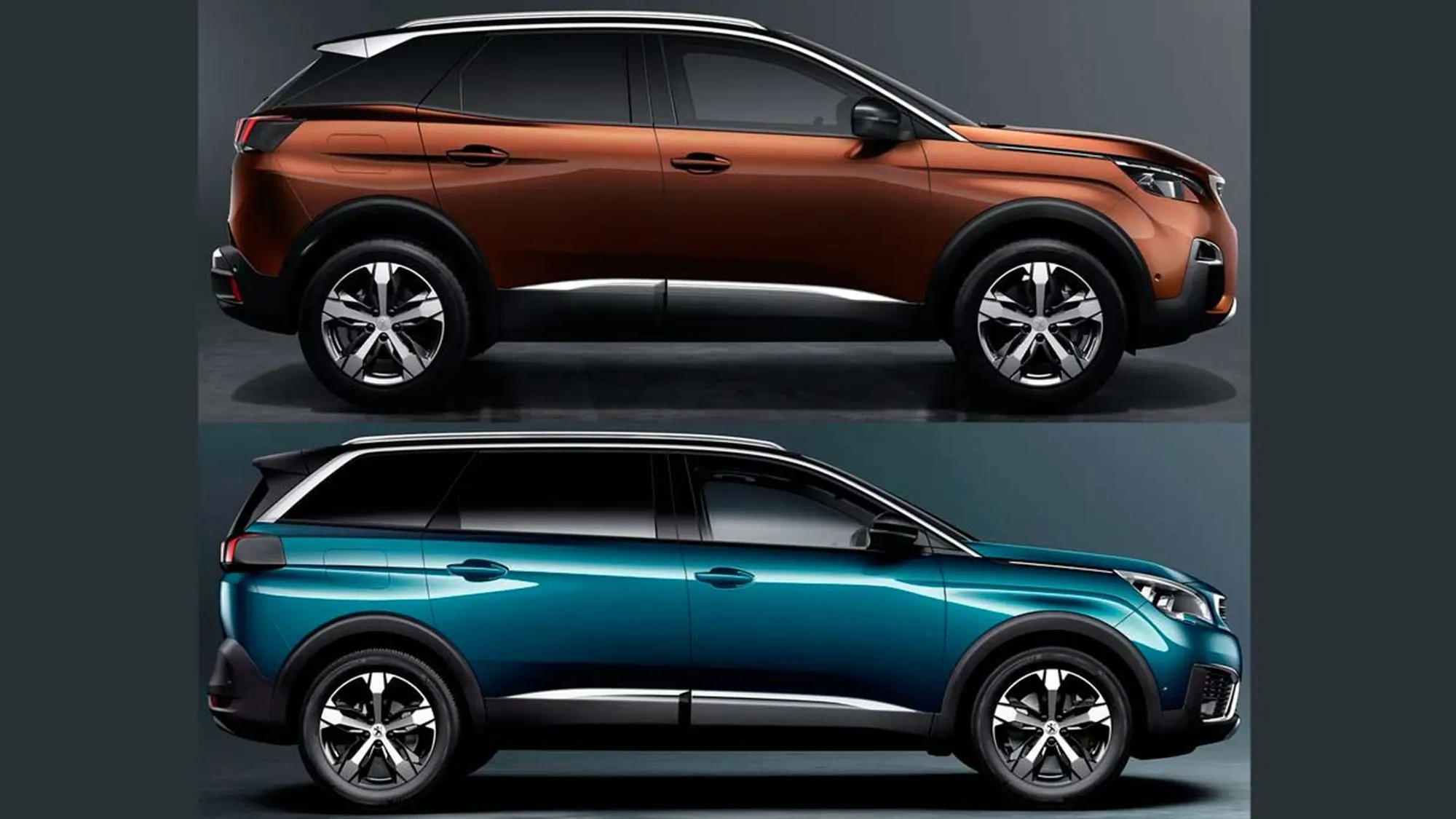 Comparativa lateral entre el Peugeot 5008 y el 3008