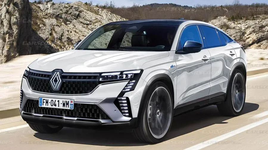 Vista frontal del Renault Rafal en color rojo