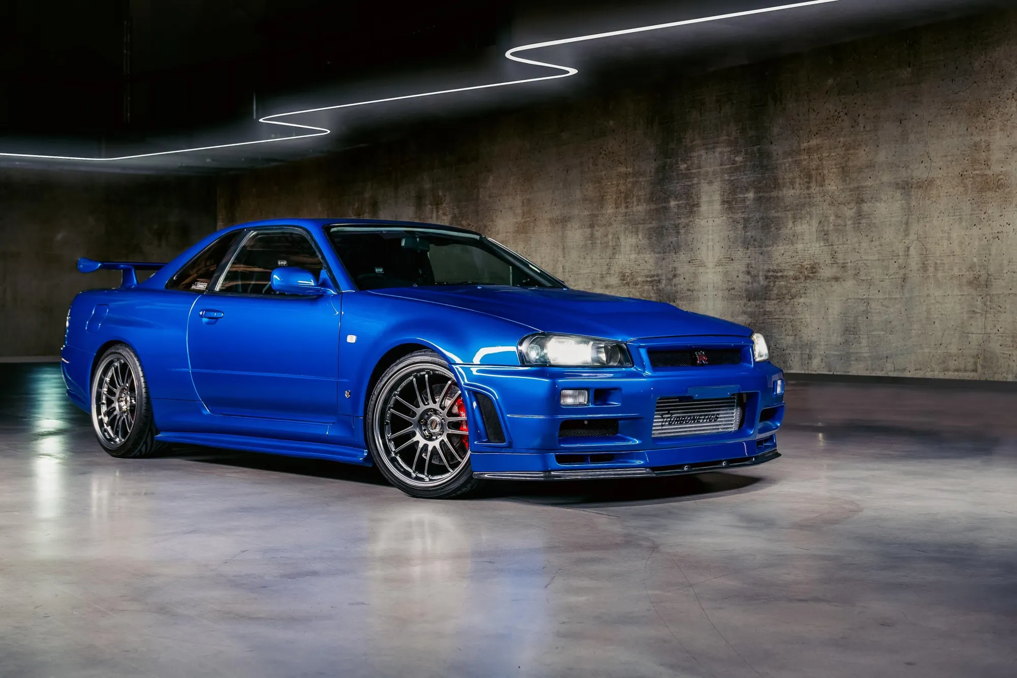 Skyline R34 Azul en detalle