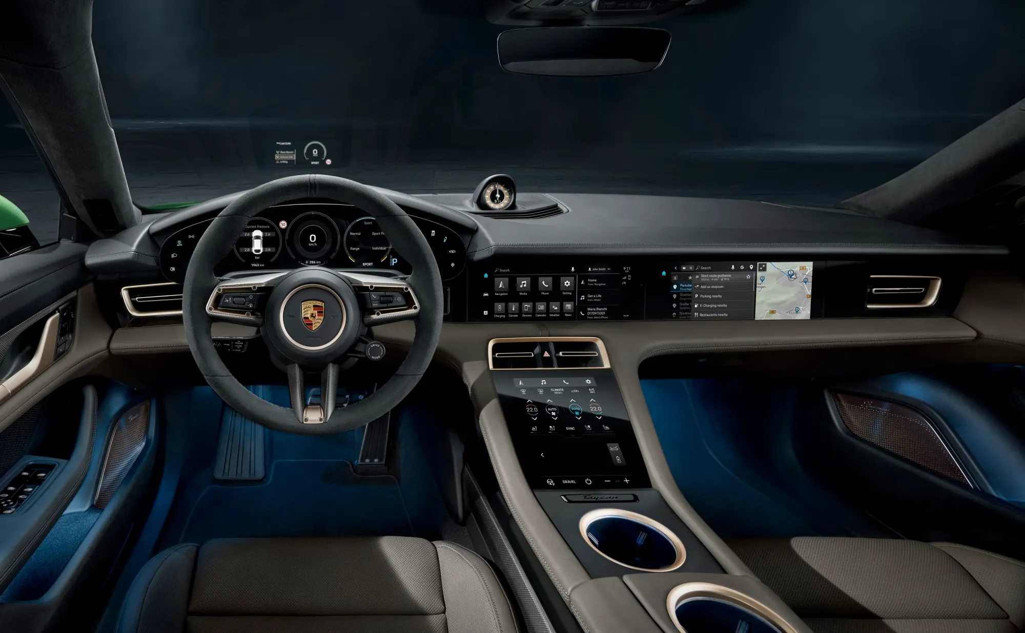 Interior del Porsche Taycan Turbo S Cross Turismo