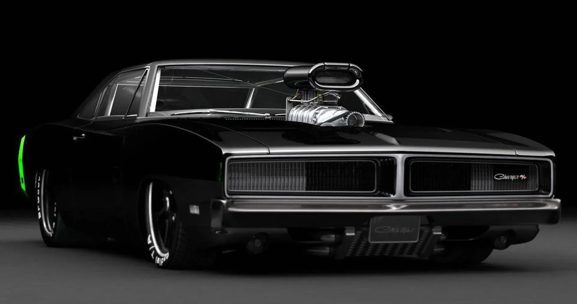 Dodge Charger 1969 vista lateral mostrando su perfil fastback