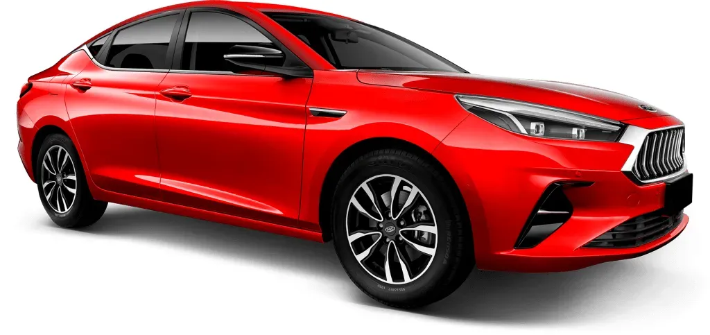 JAC J7 frontal en color rojo