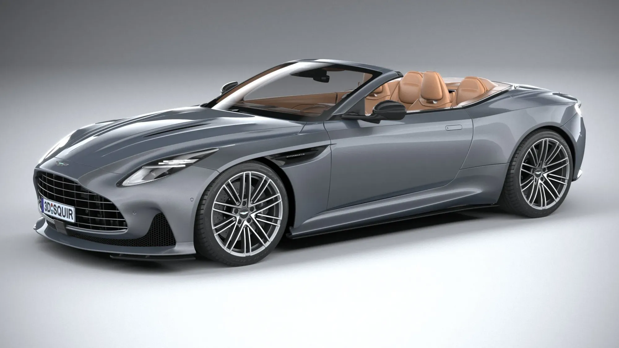 Perfil del Aston Martin DB12 Volante con capota bajada
