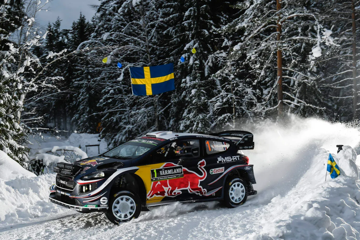 Vista aérea del recorrido nevado del Rally de Suecia 2024