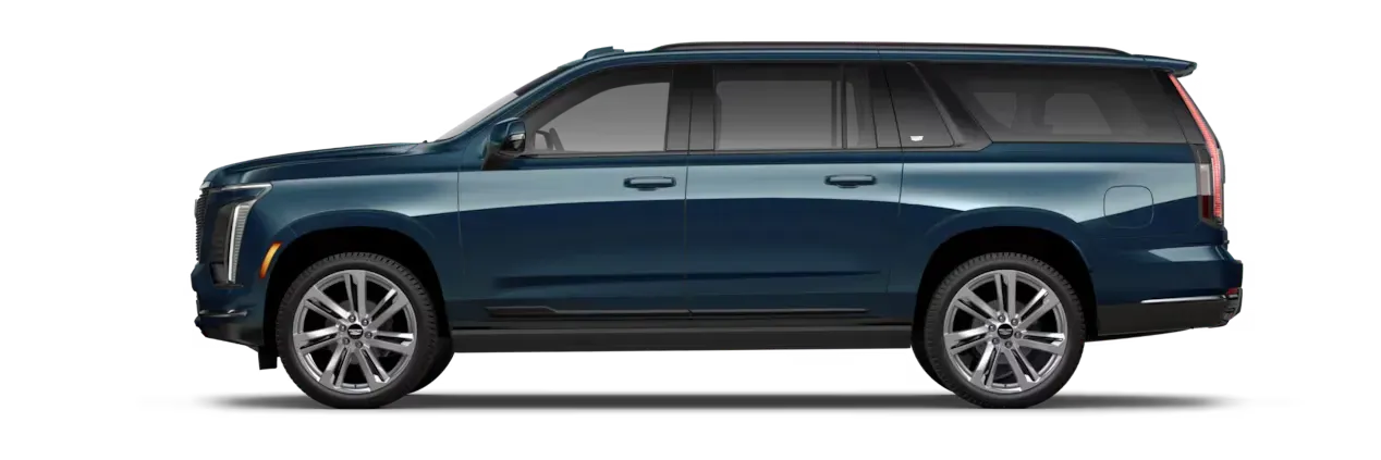 Interior del Cadillac Escalade 2025 mostrando la pantalla curva y los asientos ejecutivos