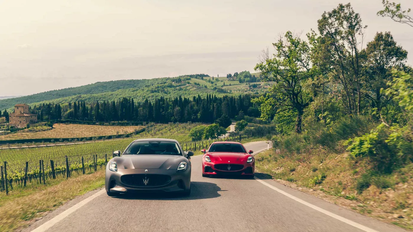 Maserati GranTurismo Trofeo y Folgore en el I.C.E. St. Moritz 2025