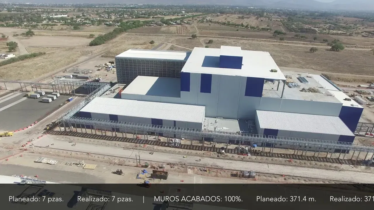 Vista aérea de la planta de Michelin en León, Guanajuato