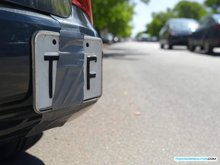 Infografía o imagen mostrando ejemplos de placas correctamente colocadas y ejemplos de placas con errores.