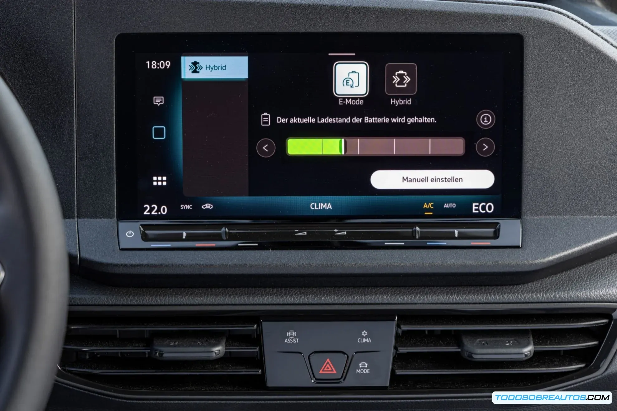 Diagrama o imagen detallada del motor híbrido de la Volkswagen Caddy PHEV.