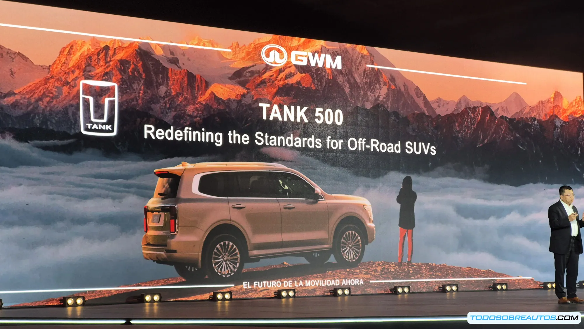 Detalle del diseño exterior robusto del GWM TANK 500