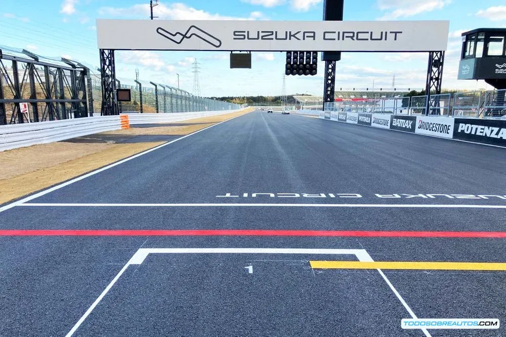Vista detallada del circuito de Suzuka, mostrando una curva o una sección relevante.
