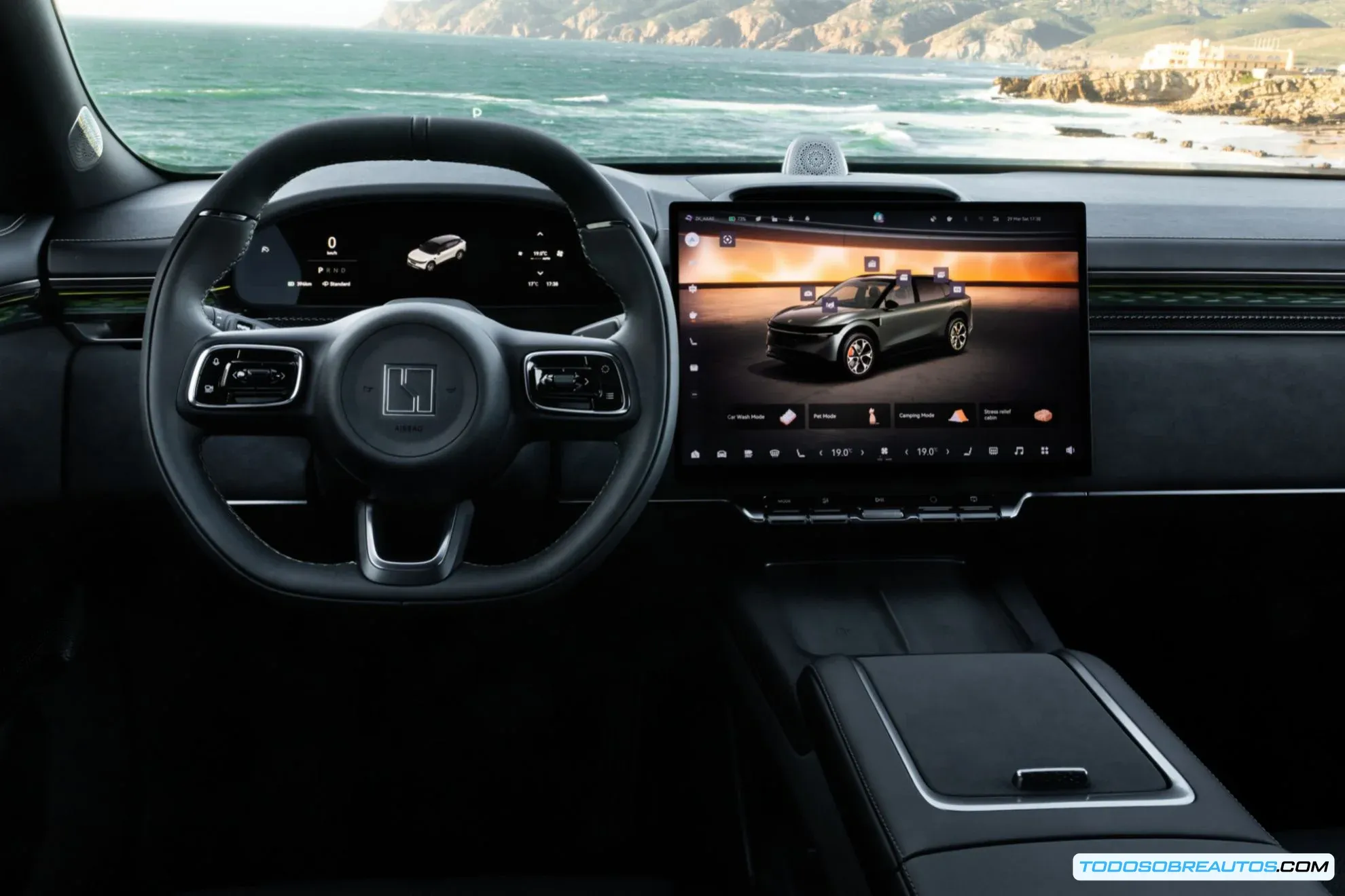 Pantalla interior y tablero del Zeekr 7X