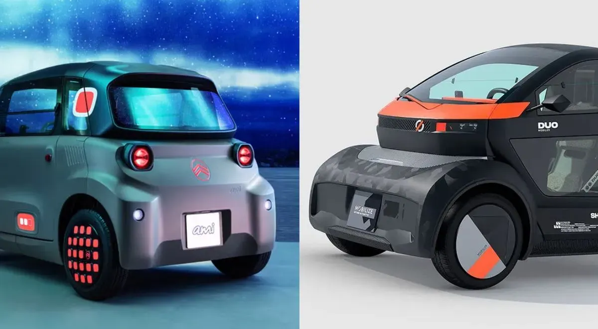 Comparativa lateral Mobilize Duo y Citroën Ami