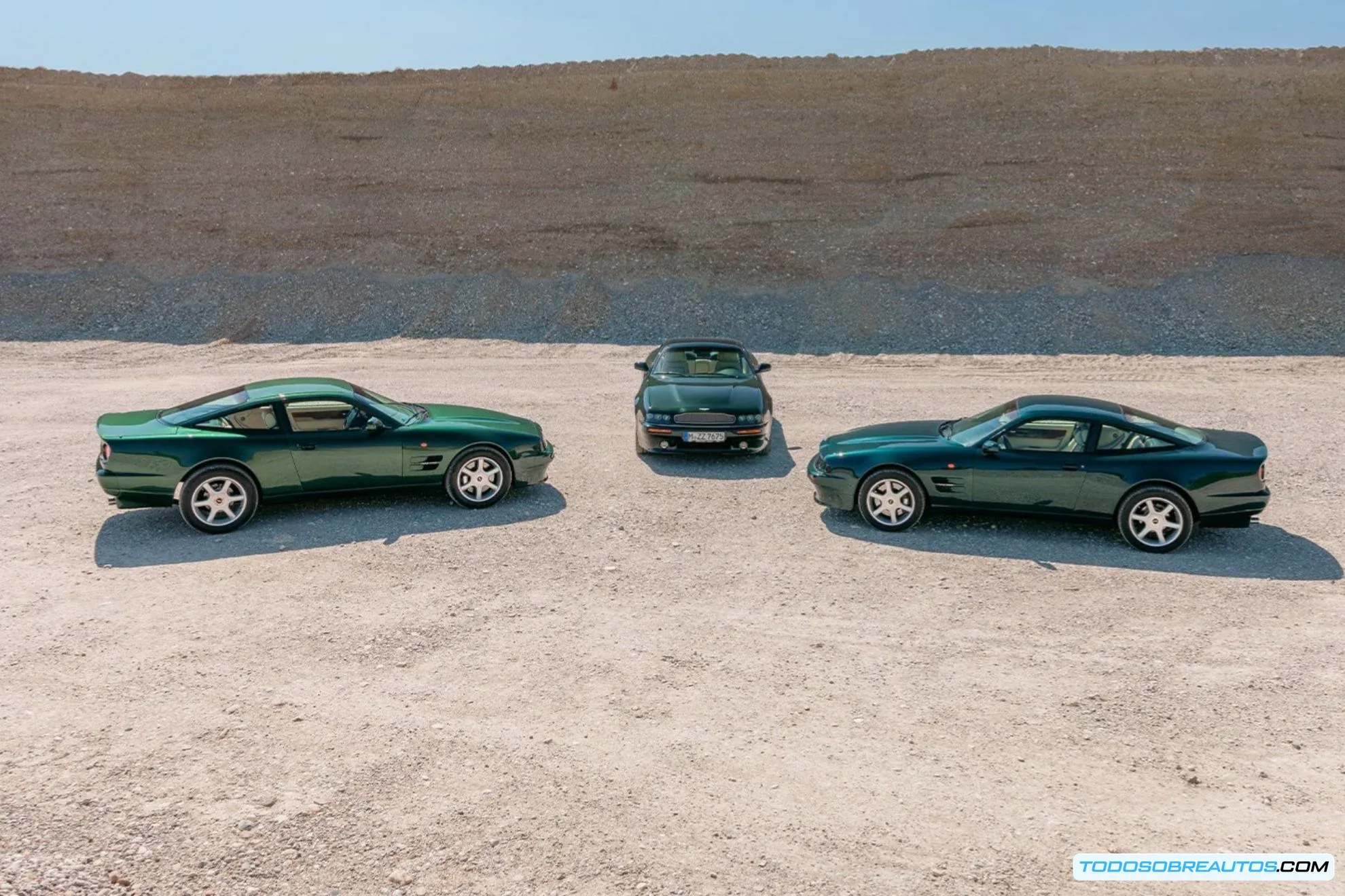 Imagen de detalle del Aston Martin V8 Coupé de los 90, enfocándose en un elemento de diseño específico
