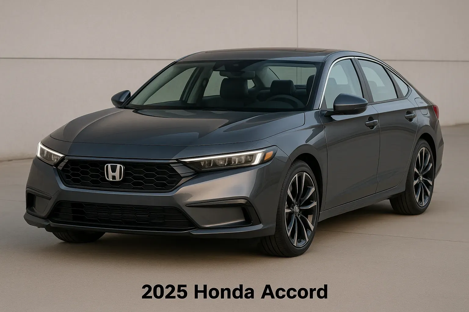 Honda Accord 2025 gris oscuro en vista frontal tres cuartos