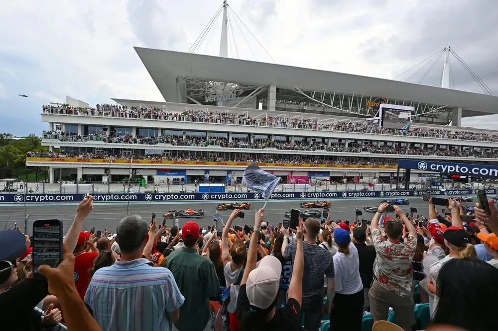 Vista aérea del circuito de Miami Gardens durante la clasificación