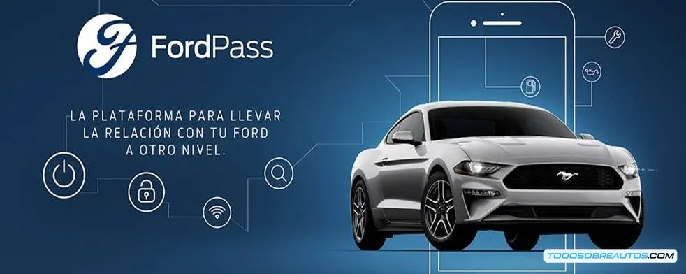 Imagen de la interfaz de la aplicación FordPass en un teléfono inteligente.