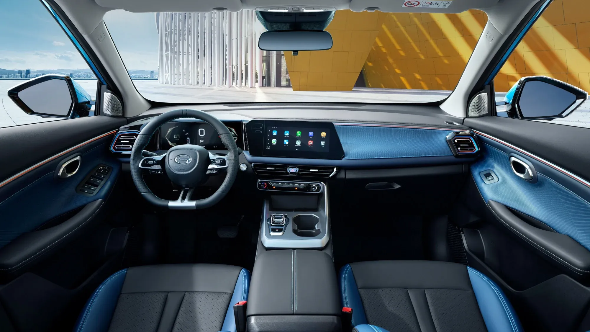 Vista lateral del GAC EMZOOM mostrando su silueta coupé y líneas de carácter