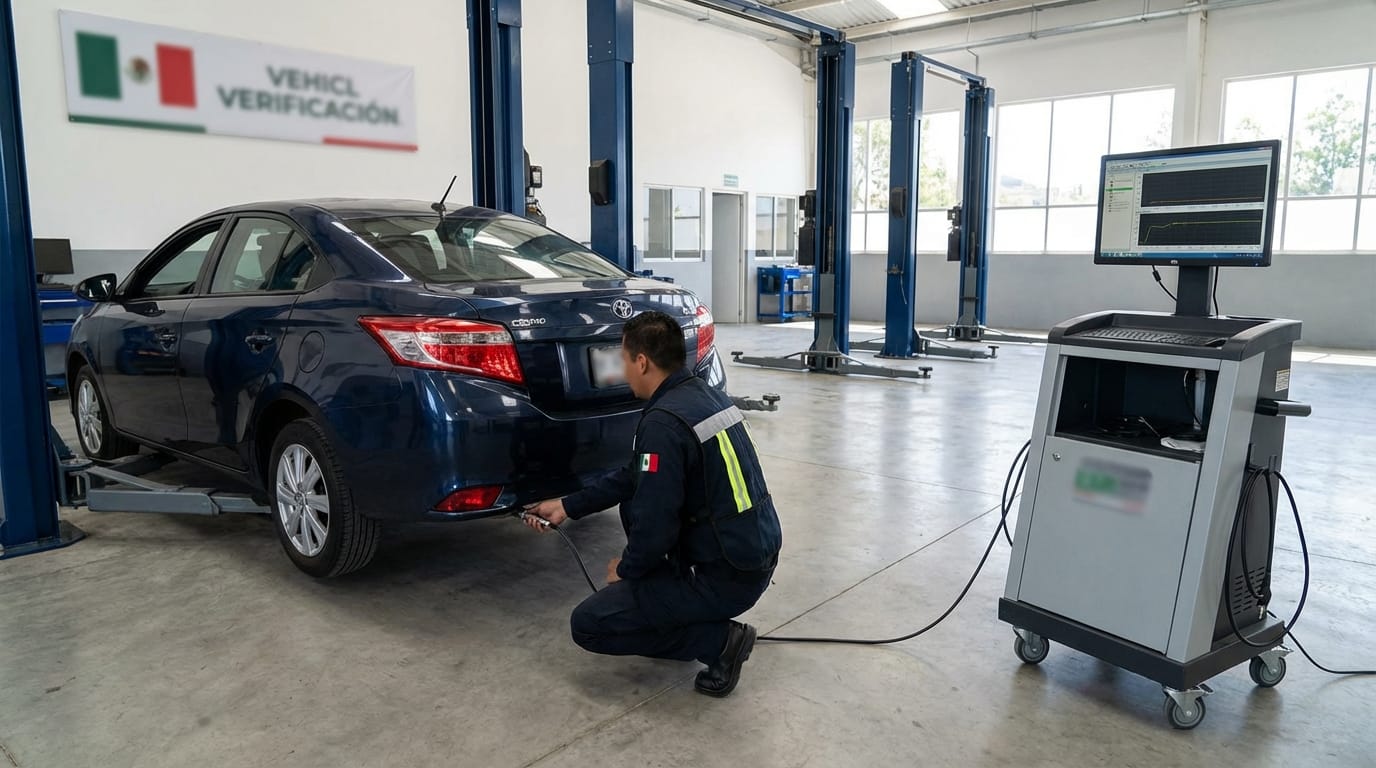 Proceso de verificación vehicular - Prueba de emisiones en centro autorizado