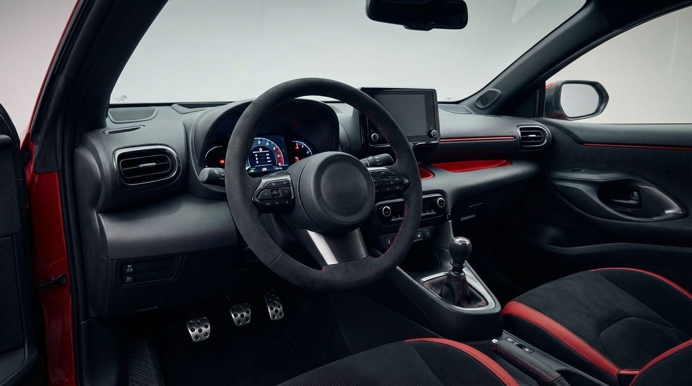 Toyota GR Yaris 2025 - Interior deportivo con volante Alcantara y cuadro digital