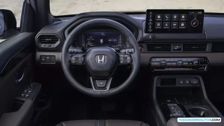Detalle del nuevo diseño frontal honda pilot 2026