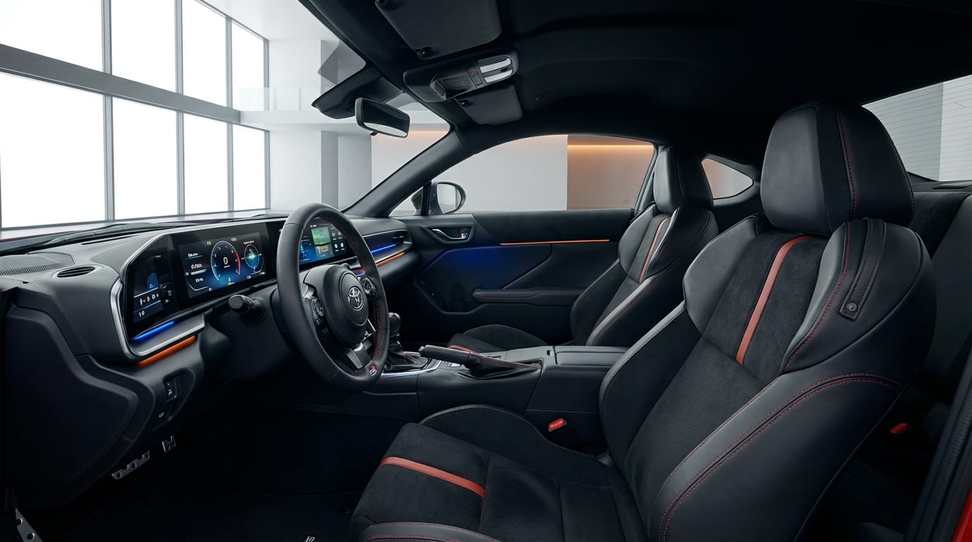 Toyota GR86 2027 - Interior futurista desde la perspectiva del conductor